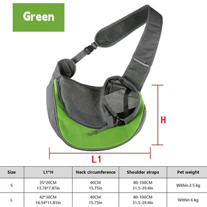 Dog Sling Carrier Backpack – Breathable Mesh Crossbody Travel Bag for Puppies & Cats