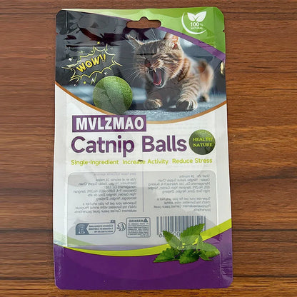 Catnip Ball Toy, Edible Cat Chew Ball for Dental Cleaning & Play
