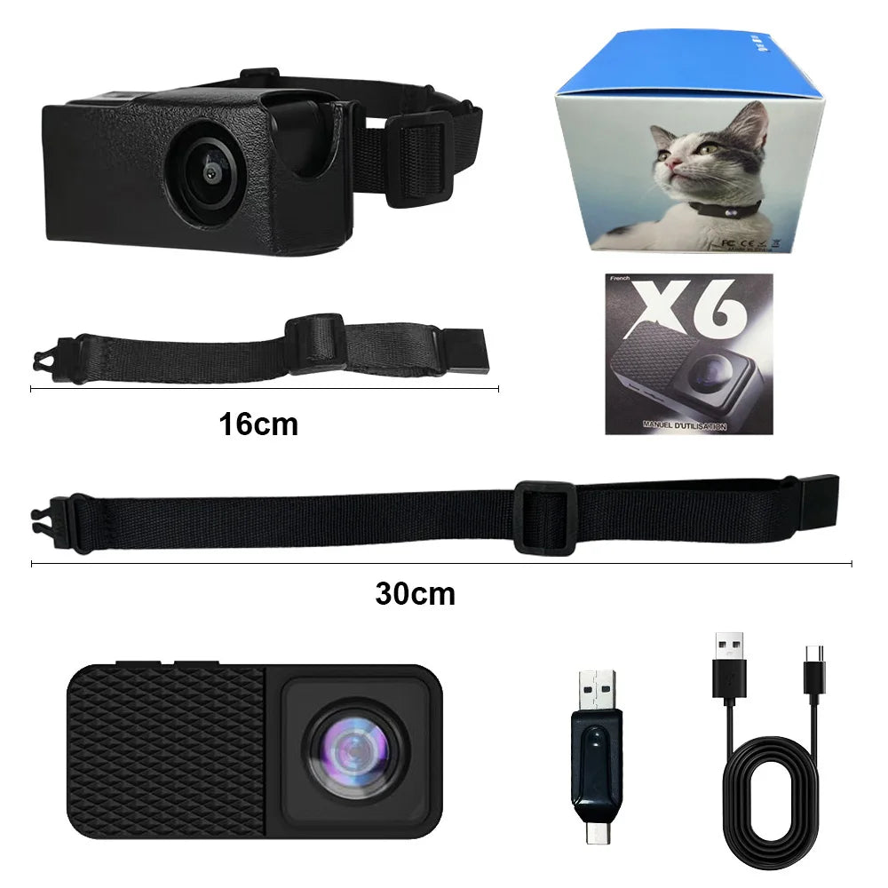 1080P Wireless Pet Collar Camera, HD Video Recorder for Dogs & Cats, No WiFi