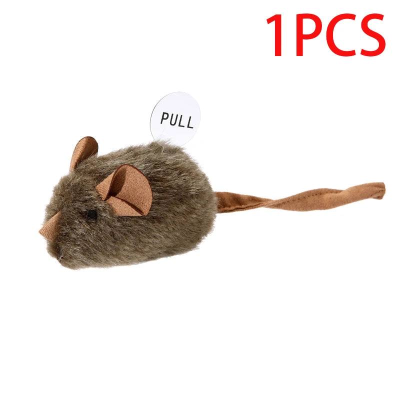 Interactive Mouse Plush Cat Chew Toy Squeaky Imitation Mice Bite Resistant Kitten Toy Interactive Plush Cat Toy Supplies