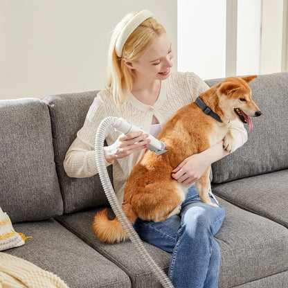 2.5L Pet Grooming Vacuum Kit, Cordless Low-Noise Clippers, 3 Suction Modes & 5 Tools