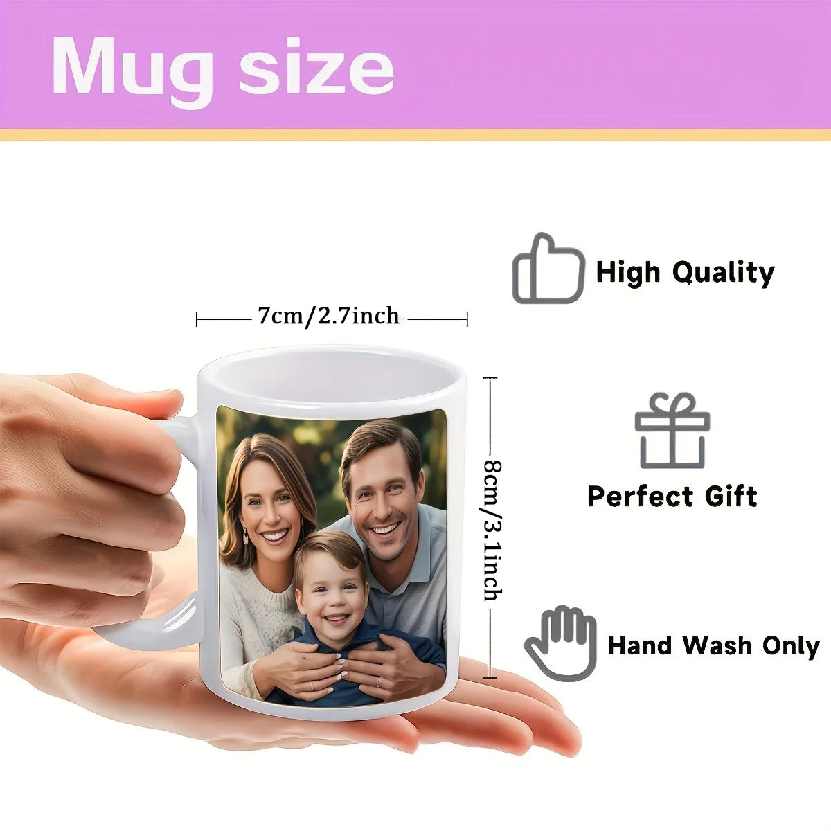 Custom 11oz Photo Coffee Mug – Personalized Picture & Text Mug Gift for Boyfriend, Girlfriend & Friend