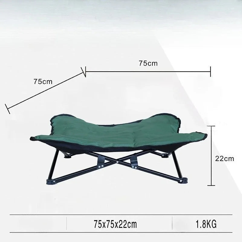 Outdoor Camping Foldable Pet Bed – Portable Raised Kennel with Waterproof Detachable Pad