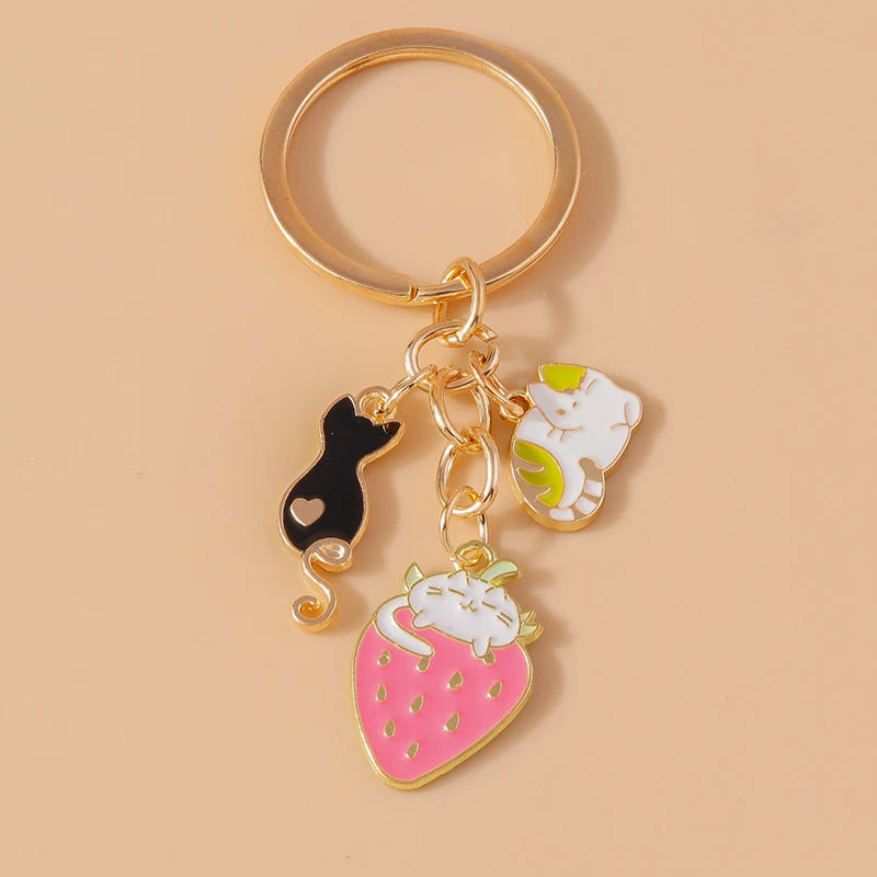 Enamel Horse Unicorn Keychain, Cute Animal Key Ring Pendant, Car Key Holder, Handbag Accessory, DIY Jewelry Gift for Women and Girls