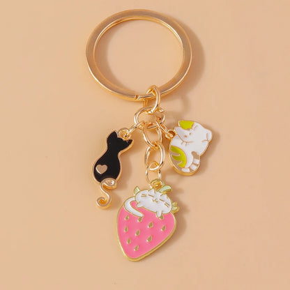 Enamel Horse Unicorn Keychain, Cute Animal Key Ring Pendant, Car Key Holder, Handbag Accessory, DIY Jewelry Gift for Women and Girls