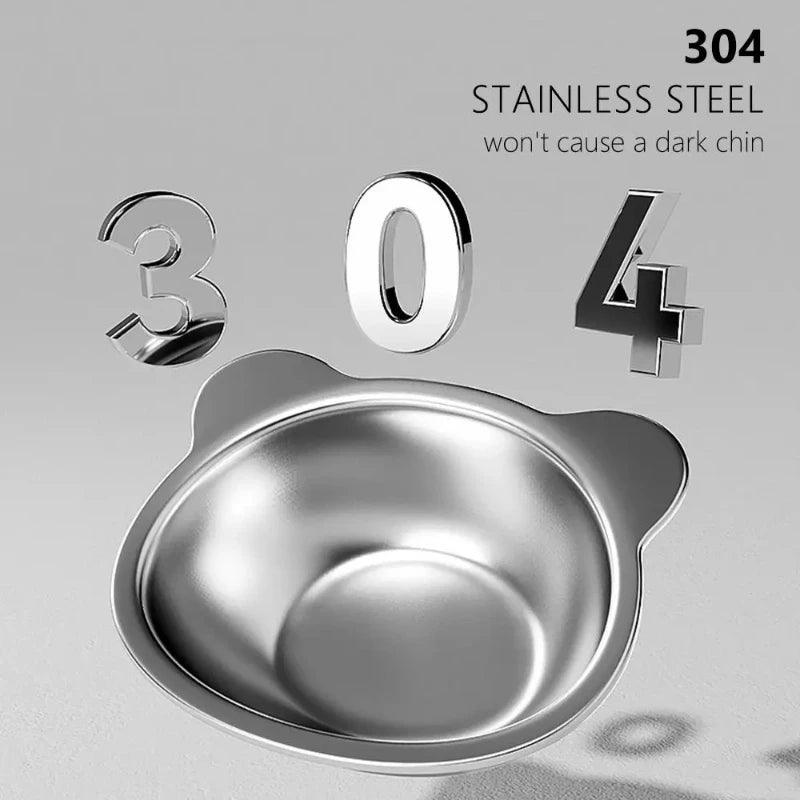 304 Stainless Steel Raised Cat Bowl, 15° Tilted Neck-Friendly Design