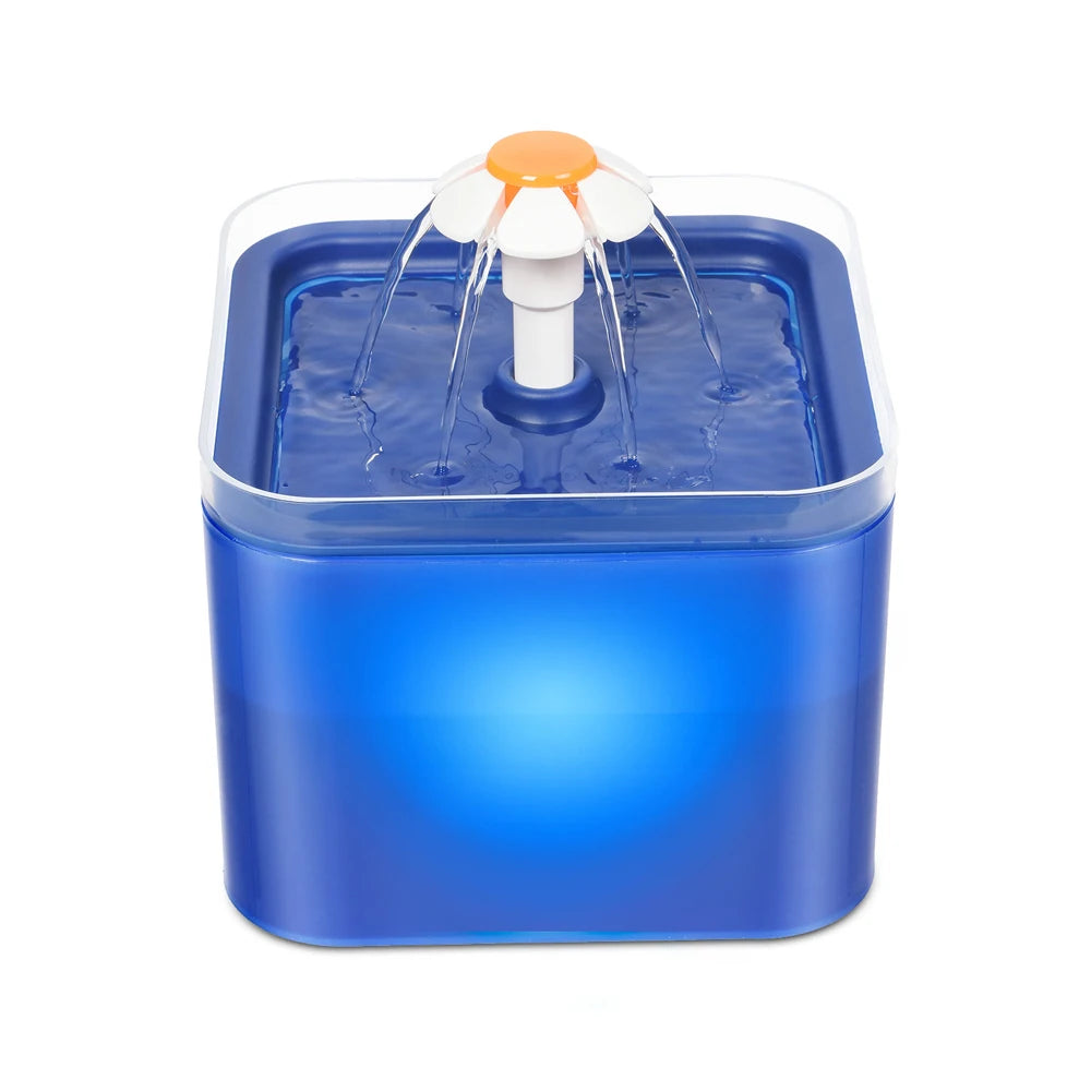 2L Automatic Pet Water Fountain – USB Recirculating Filter with LED Light for Cats & Dogs