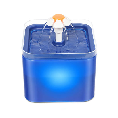 2L Automatic Pet Water Fountain – USB Recirculating Filter with LED Light for Cats & Dogs