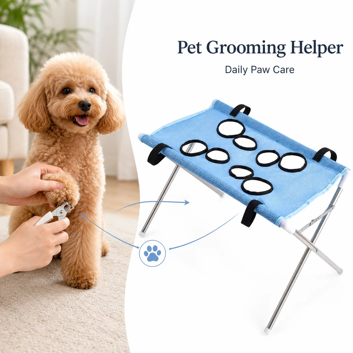 Foldable Pet Grooming Hammock, Small Pet Dog & Cat Nail Trimming Helper