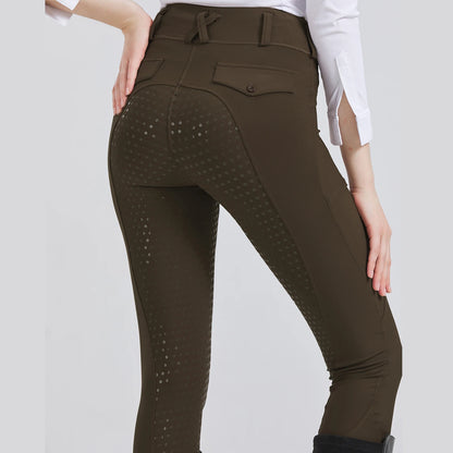 Women’s Silicone Grip Equestrian Riding Pants, Quick-Dry Stretch Sports Tights