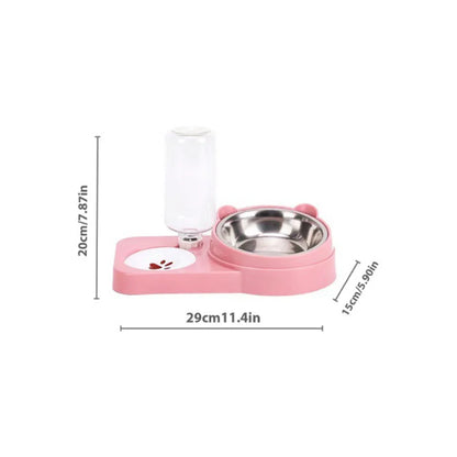 Pet Water & Food Bowl Set – Double Anti-Spill Dog/Cat Feeder with Non-Slip Base