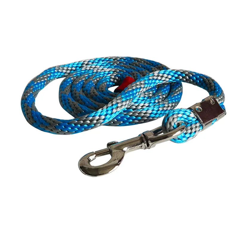 15mm Extra Thick Horse Lead Rope – Cotton Braided Rein with Brass-Plated Snap Hook