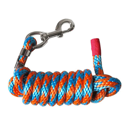 15mm Extra Thick Horse Lead Rope – Cotton Braided Rein with Brass-Plated Snap Hook