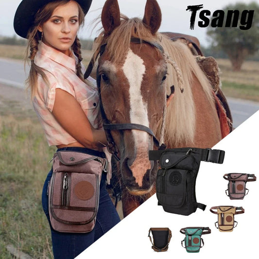 Equestrian Drop Leg Bag – Canvas Nylon Adjustable Waist & Thigh Riding Bag (Large Capacity)