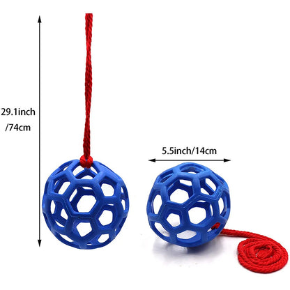 Horse Treat Ball & Hanging Hay Feeder, Foraging Toy for Stress Relief