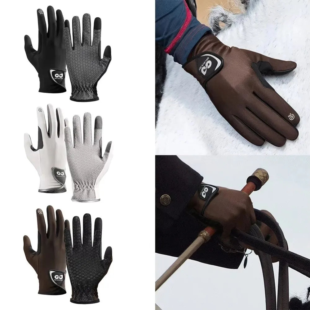 Breathable Equestrian Riding Gloves, Non-Slip Lightweight Sun Protection