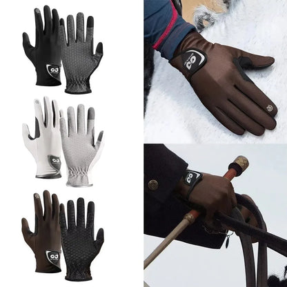 Breathable Equestrian Riding Gloves, Non-Slip Lightweight Sun Protection