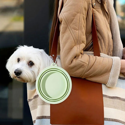 350ml Folding Dog Bowl – Collapsible Silicone Travel Water & Food Dish for Dogs & Cats