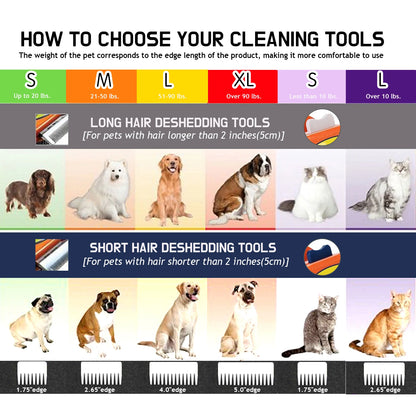 Pet Grooming Brush & Comb – Dog & Cat Hair Detangler, Knot Remover & Anti-Lice Grooming Tool for Short & Long Hair