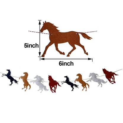 Horse Balloon Set, 30-Inch Horse-Shaped Balloons, 40-Inch Number Balloon and Star Balloons, Horse Racing-Themed Birthday Party Decorations