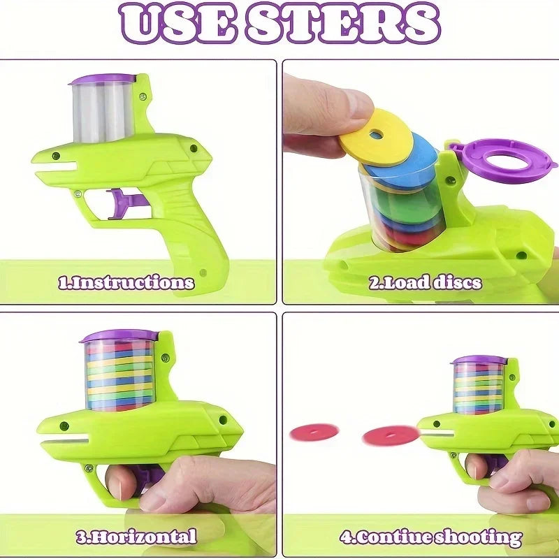 Pet Toy Launcher with Colorful Flying Discs – Interactive Chase Toy for Dogs, Cats & Kittens (Indoor & Outdoor)
