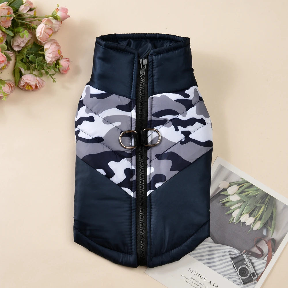Waterproof Camouflage Dog Coat – Warm Winter Vest for Small & Medium Dogs, Pug & Yorkshire Terrier Jacket