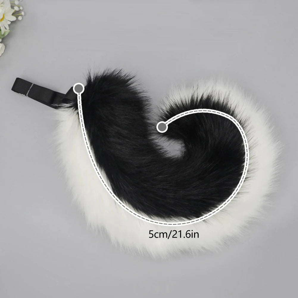 Halloween Dog Ear & Tail Costume Set, Plush Animal Cosplay Accessories
