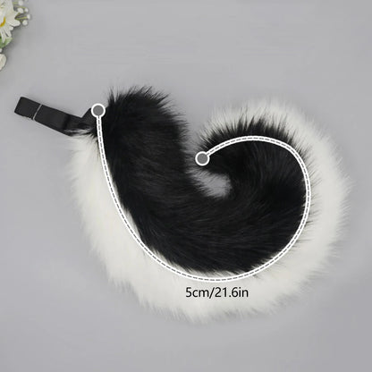 Halloween Dog Ear & Tail Costume Set, Plush Animal Cosplay Accessories