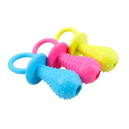 Squeaky TPR Dog Pacifier Toy, Durable Teething Chew Toy for Puppies and Small to Medium Dogs, Gum-Friendly Dental Cleaning Toy for Chewing, Soothing and Interactive Play
