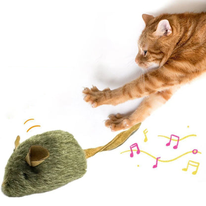 Interactive Mouse Plush Cat Chew Toy Squeaky Imitation Mice Bite Resistant Kitten Toy Interactive Plush Cat Toy Supplies