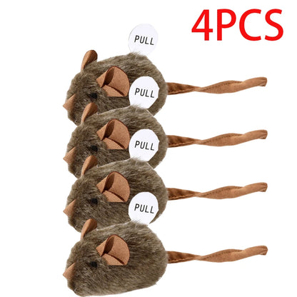 Interactive Mouse Plush Cat Chew Toy Squeaky Imitation Mice Bite Resistant Kitten Toy Interactive Plush Cat Toy Supplies