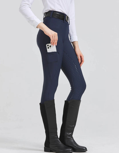 Women’s Silicone Grip Equestrian Riding Pants, Quick-Dry Stretch Sports Tights