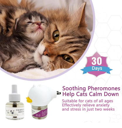 Cat Pheromone Plug-In Diffuser Starter Kit – 30-Day Calming Refill for a Relaxed Home