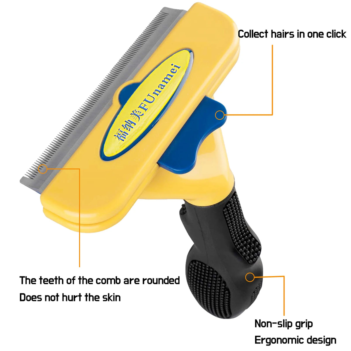 Pet Grooming Brush & Comb – Dog & Cat Hair Detangler, Knot Remover & Anti-Lice Grooming Tool for Short & Long Hair
