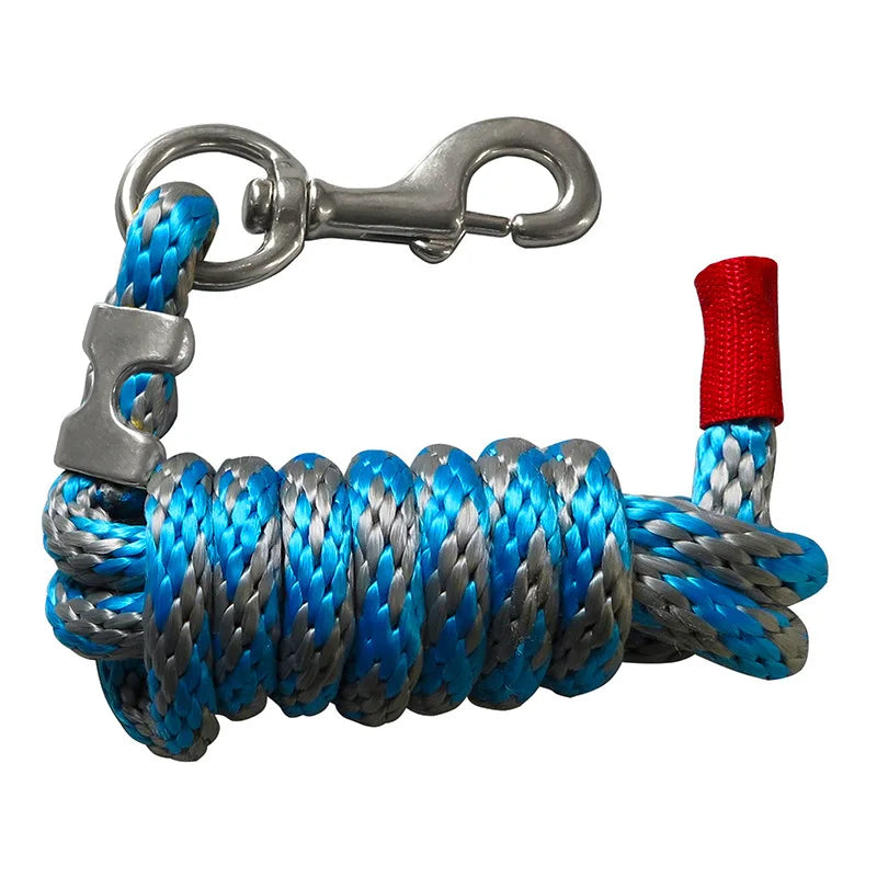 15mm Extra Thick Horse Lead Rope – Cotton Braided Rein with Brass-Plated Snap Hook