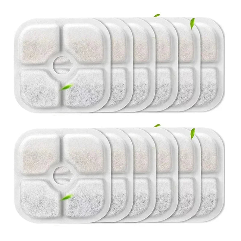 6/12-Pack Activated Carbon Filters for Cat & Dog Water Fountains