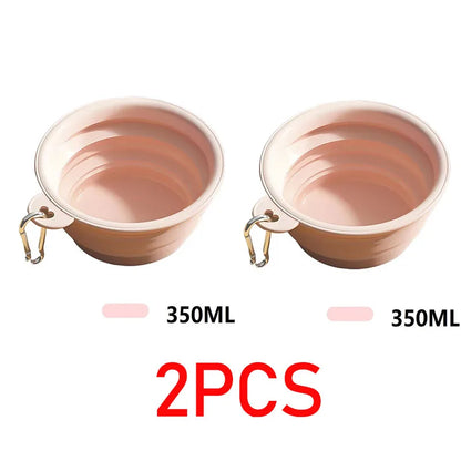 350ml Folding Dog Bowl – Collapsible Silicone Travel Water & Food Dish for Dogs & Cats