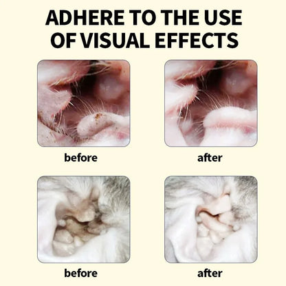 Pet Ear Cleaning Solution, Ear Mite Care for Cats & Dogs, Gentle Ear Wash
