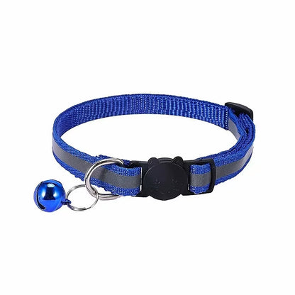 Reflective Adjustable Cat Collar with Bell – Safety Collar for Cats & Small Dogs