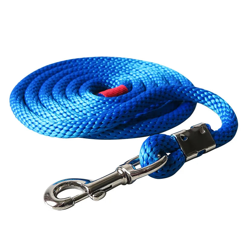 15mm Extra Thick Horse Lead Rope – Cotton Braided Rein with Brass-Plated Snap Hook