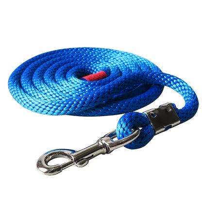 15mm Extra Thick Horse Lead Rope – Cotton Braided Rein with Brass-Plated Snap Hook