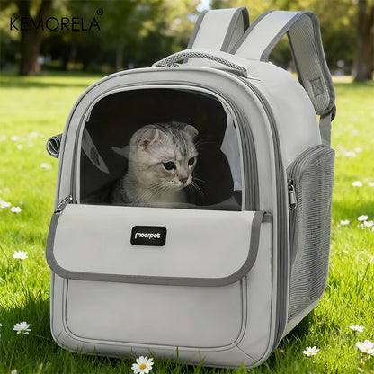 Portable Pet Backpack Carrier – Breathable Mesh, Foldable for Travel & Hiking
