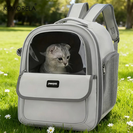 Portable Pet Backpack Carrier – Breathable Mesh, Foldable for Travel & Hiking