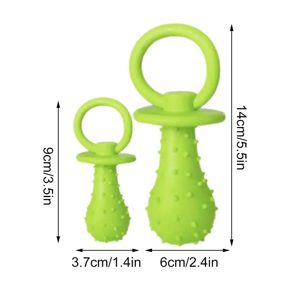 Squeaky TPR Dog Pacifier Toy, Durable Teething Chew Toy for Puppies and Small to Medium Dogs, Gum-Friendly Dental Cleaning Toy for Chewing, Soothing and Interactive Play
