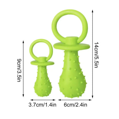 Squeaky TPR Dog Pacifier Toy, Durable Teething Chew Toy for Puppies and Small to Medium Dogs, Gum-Friendly Dental Cleaning Toy for Chewing, Soothing and Interactive Play
