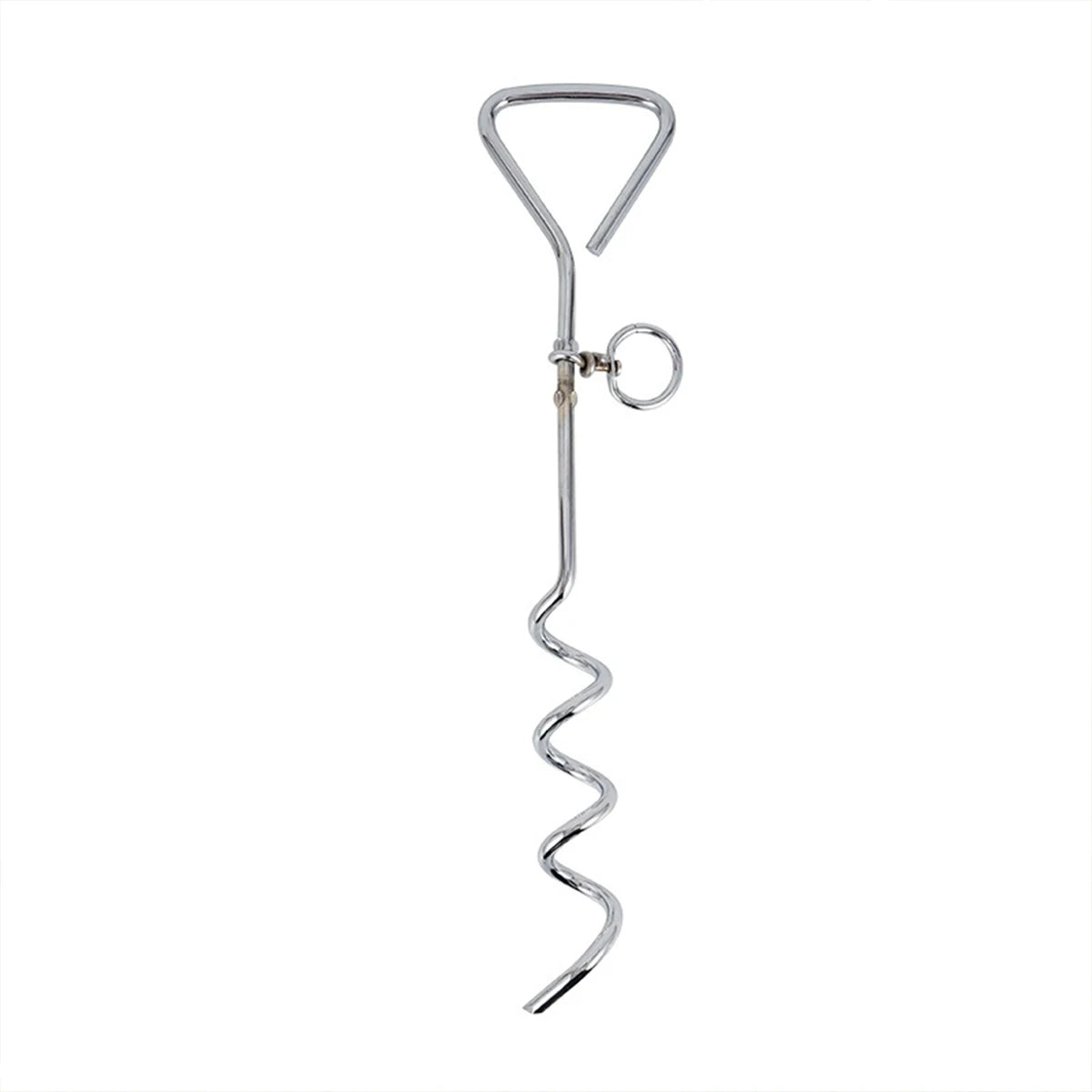 Stainless Steel Dog Tie-Out Stake – Ground Anchor Spike with Steel Cable Leash