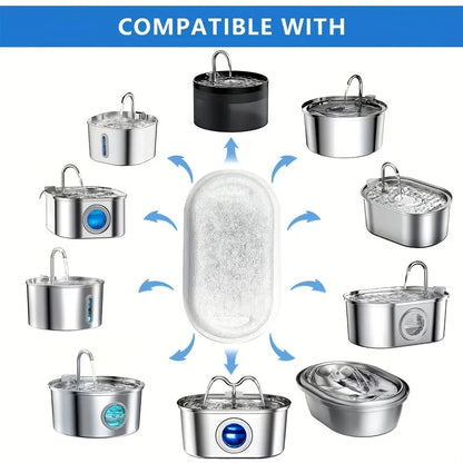 11/25-Pack Activated Carbon Pet Water Fountain Filters, Multi-Model Replacement Filters for Cats & Dogs