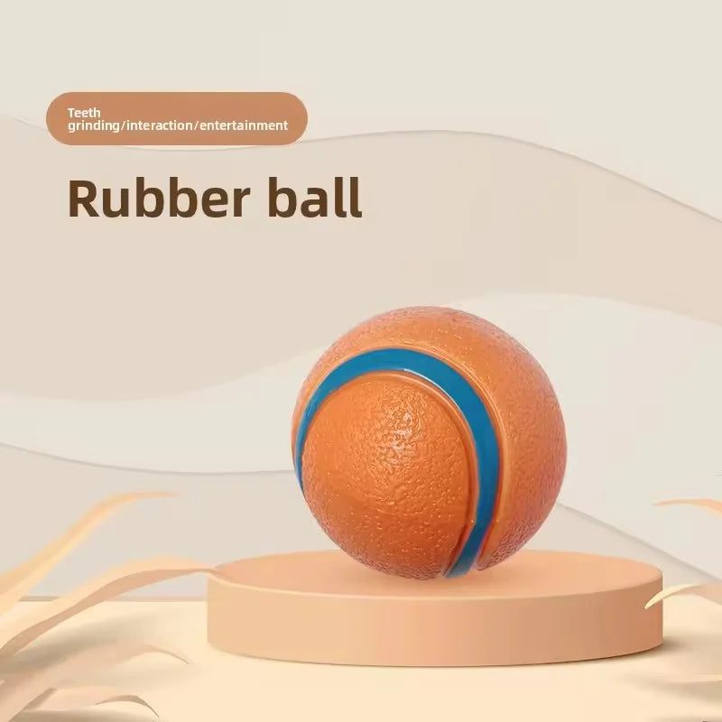 Dog Squeaky Toy Ball Elastic Rubber Ball Bite Resistant Interactive Training Teeth Cleaning Chew Toy For Small Medium Large Dogs