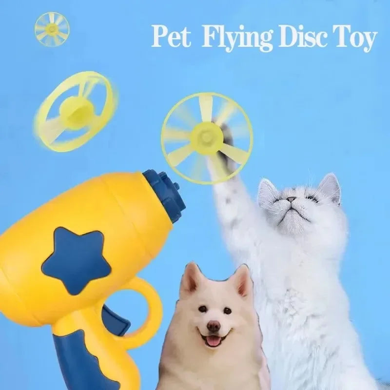 Interactive Cat Training Toy – Mini Flying Disc Launcher for Kittens, Chasing & Fetch Games, Fun Pet Exercise Toy
