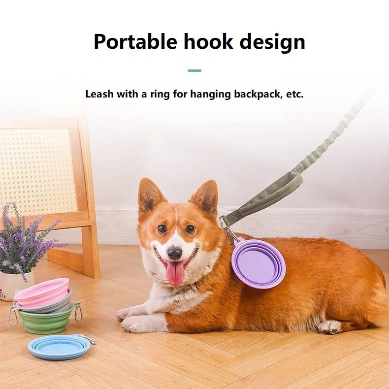 350ml Folding Dog Bowl – Collapsible Silicone Travel Water & Food Dish for Dogs & Cats